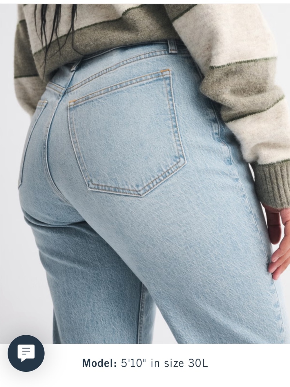 NWT 24w Tall Abercrombie & Fitch Light Blue High-Rise Straight Jeans curve love - Picture 4 of 14